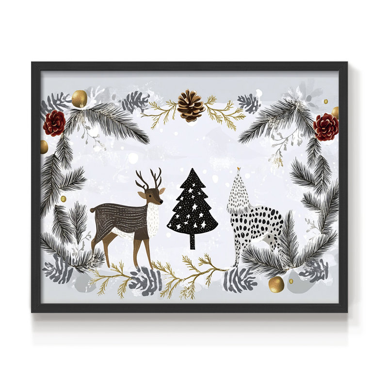 Chirstmas Art-CCLV -Framed Print - Restickable, H 11 po x l 14 po, Noir, noir, noir, noir