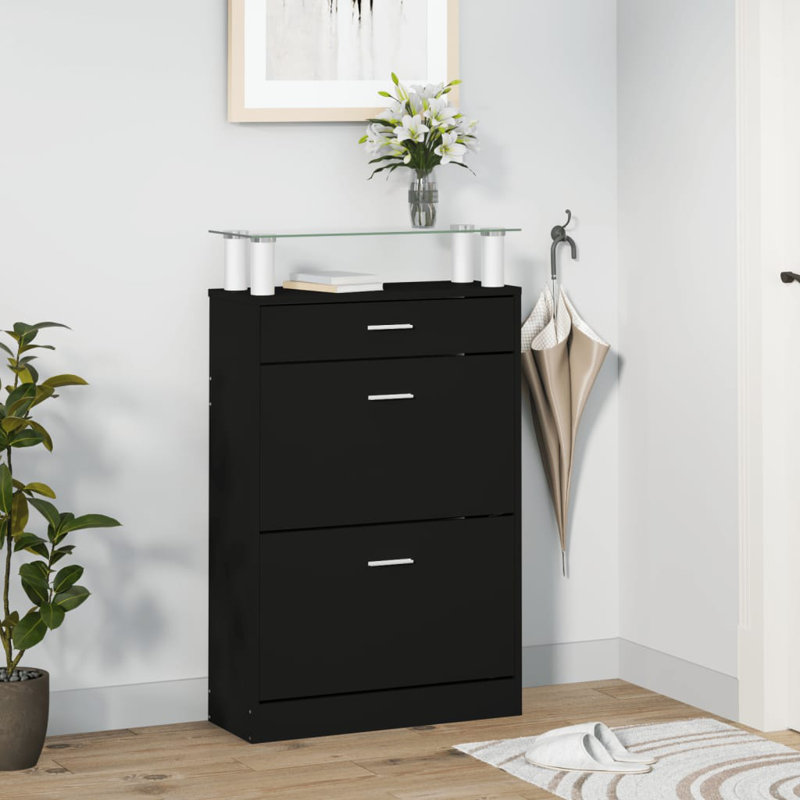 Flip Down Shoe Storage, Black