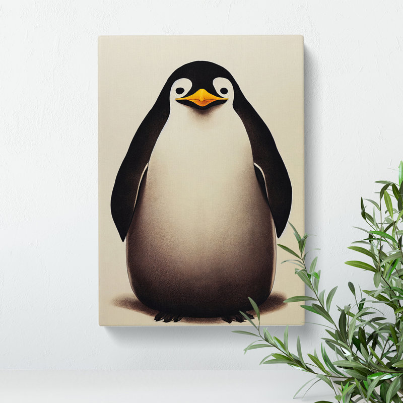 Sitting Penguin - Wrapped Canvas, 76cm H x 50cm W x 3cm D