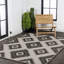 Tapis intérieur / extérieur noir / crème Caherty-1214024146
