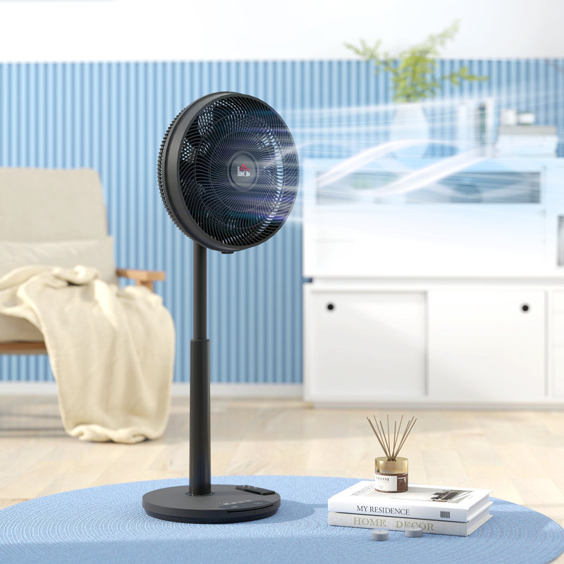 17 Stories 110cm Pedestal / Standing Fan Fan with Remote Included, Black
