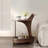 Retro Walnut Wooden Side Table with Cart-110582321