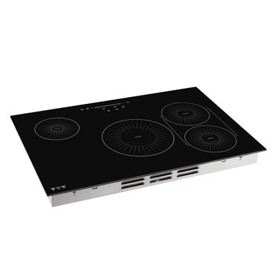 Plaque de cuisson à induction 30 pouces avec 4 brûleurs, cuisinière électrique intégrée, 220 V 7500 W, chauffage continu à faible puissance, brûleur à induction de cuisine avec 9 réglages de chaleur, commandes tactiles à DEL et verrou de sécurité