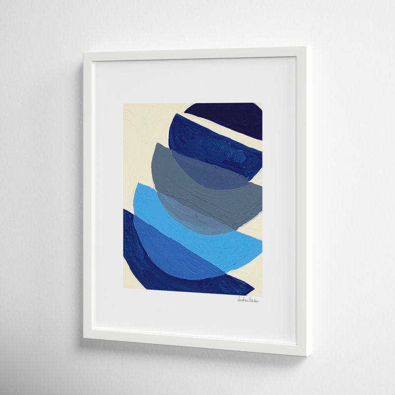 Indigo Ensemble 3 by Andrea Stokes, White Framed, 25" H x 20" W