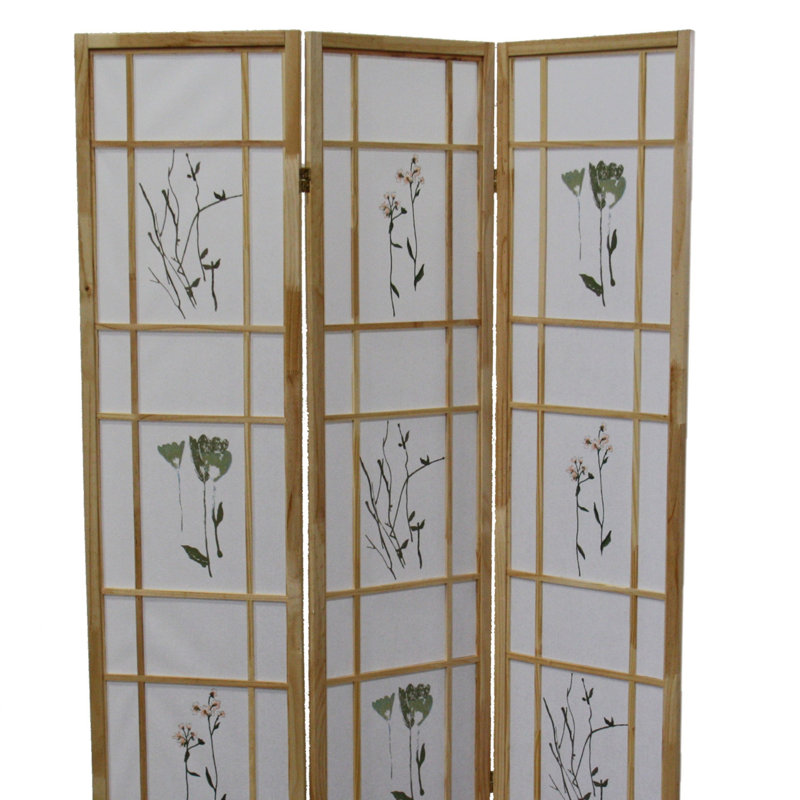 Cloison 70 "à 3 panneaux 70" Shoji, Naturel / brun clair, H 70 po x l 50 po x P 6 po