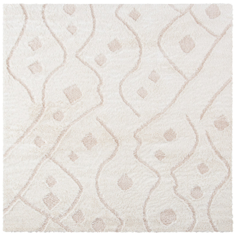 Atisha Shag Performance Abstract Rug, Square 6'7"