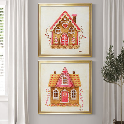 Gingerbread House III - Cadre photo, ensemble de reproductions d'art