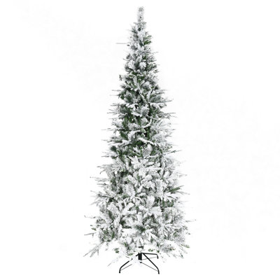 Arbre de Noël artificiel pin enneigé 9 pi avec branches réalistes et 1159 pointes, vert