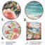  «Pink Rose Garden Coastal Beach - Art mural côtier-106111495-136104837