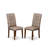 5 Piece Dining Table Set for 4 Includes a Rectangle Kitchen Table and 4 Dark Khaki Linen Fabric Parsons Dining Chairs, Linen White-676824-676826-676828