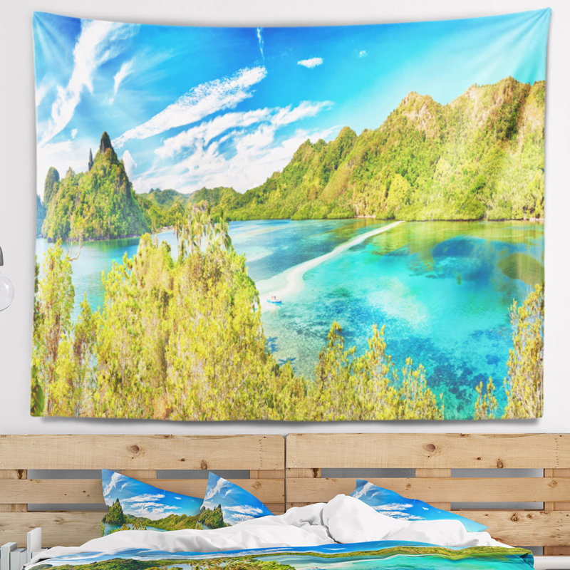 Tapisserie panorama de serpent island Landscape, H 32 po x l 39 po