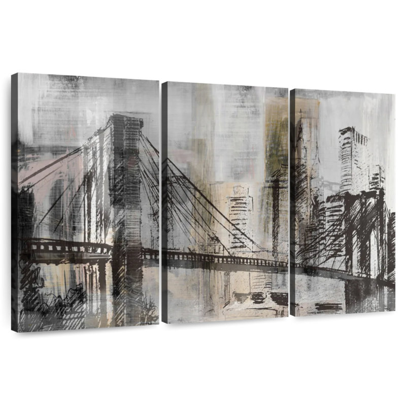 Détail du crépuscule du pont Avery Brooklyn, H 48 po x l 74 po
