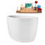 51" Streamline Soaking Glossy White Freestanding Tub and Tray With Internal Drain-101413140