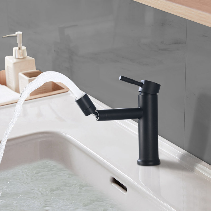 Robinet de salle de bain à un trou, Noir mat