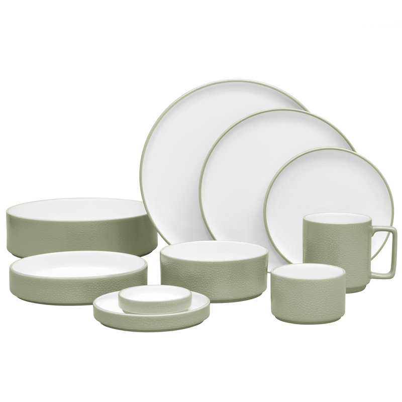 Sage Ceramic Microwave Safe 16 Oz Mugs, Set of 4