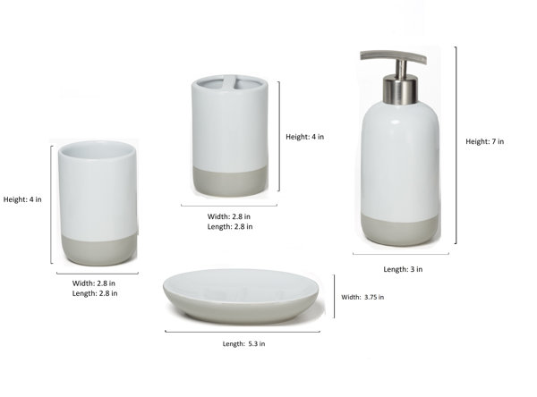 Obsa 4 Piece Bathroom Accessories Set Ebern Designs Color: Beige