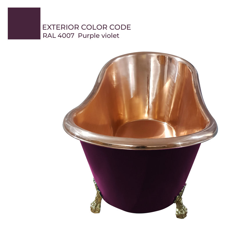 1829mm x 787mm Freestanding Soaking Copper Bathtub