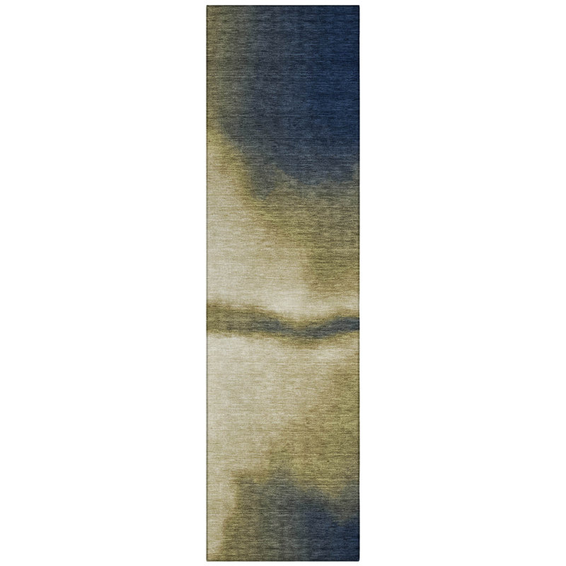 Machine Washable Indoor/Outdoor Lockway ACN2419 Abstract Rug, Runner 2'3" x 7'6"