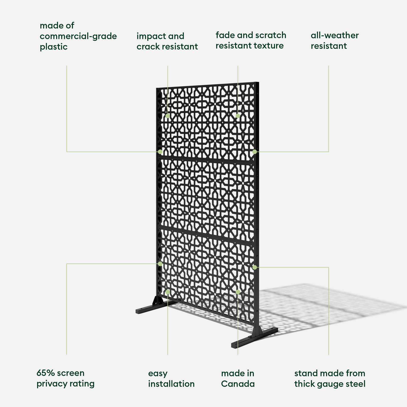 Screen Series Privacy Screen, Black