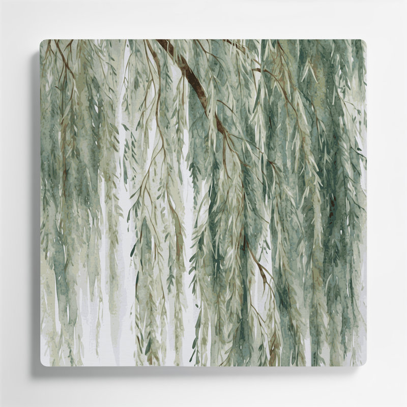 Aquarelle, botanique, 86, art mural vert en métal, H 12 po x l 12 po