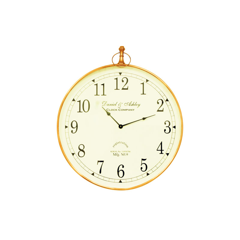 Horloge murale surdimensionnée 24 "Chilhowee Amarachi, Or