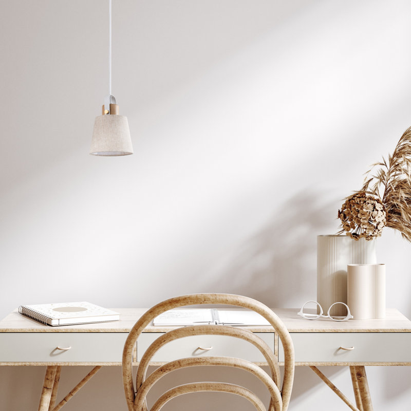 Pendant light 1-light Ishimon, White, 173.5cm H x 15cm W x 15cm D, Beige