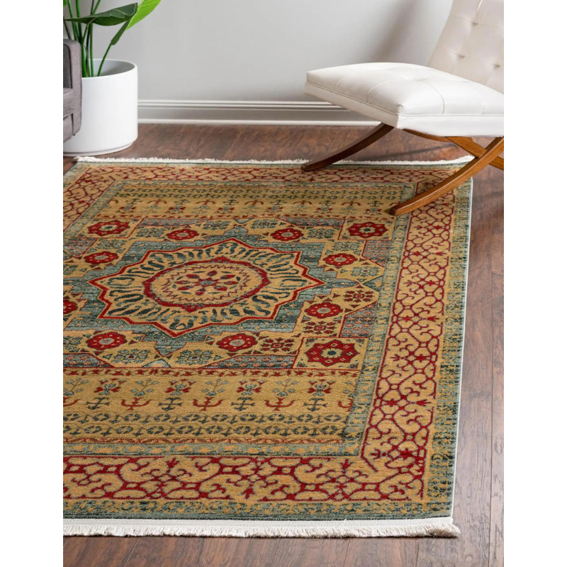 Tapis traditionnel Palazzo couleur ciel, Rectangle 10 pi x 13 pi 1 po