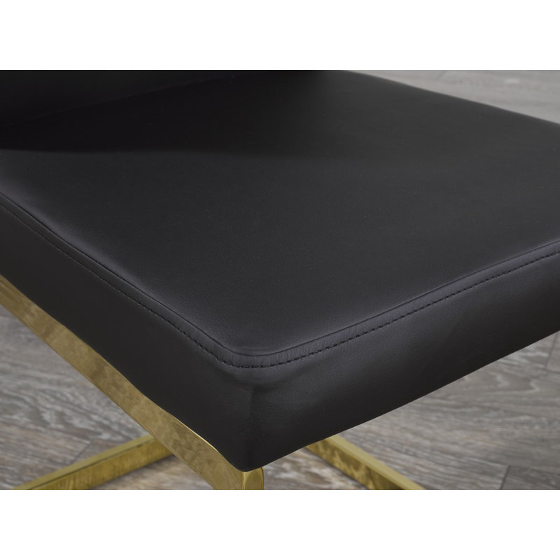 Chaise de salle à manger Huggins, Noir, Argent