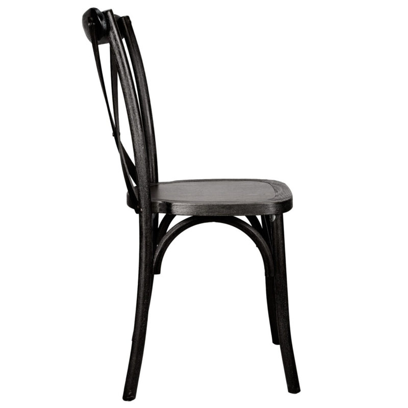 Ensemble de 2 chaises à dossier en croix Toughwood par Chivari, Noir
