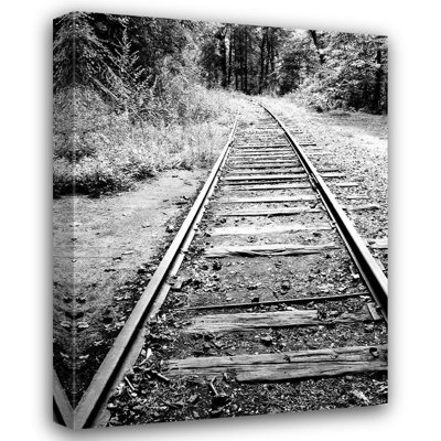 Astoria Grand Peck, Gail Gallery Wrapped Canvas Art Titled: Railroad Tracks