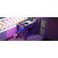 Lit mezzanine en bois pleine grandeur avec bureau, tablettes multiples, DEL et station de charge, gris foncé
