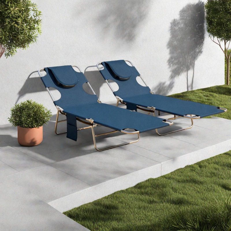 Confortable chaises longues de patio, structure en acier, style moderne pour la détente en plein air