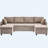 Chenille With Square Arms Sofa-516450593