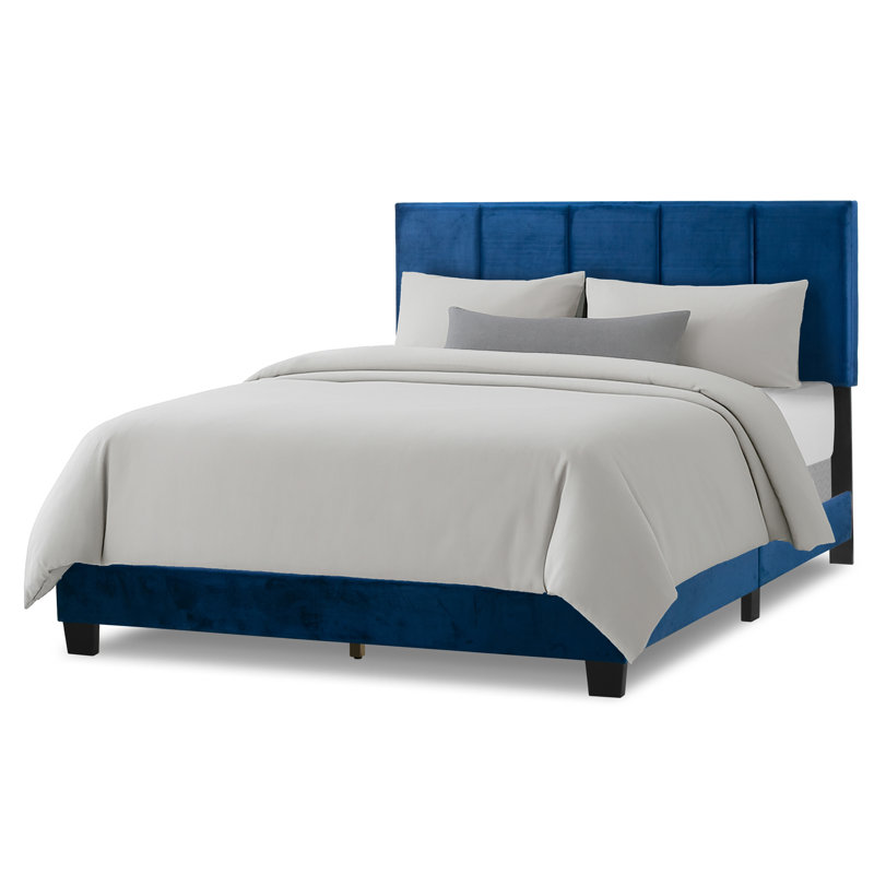 Upholstered Standard Bed, Blue