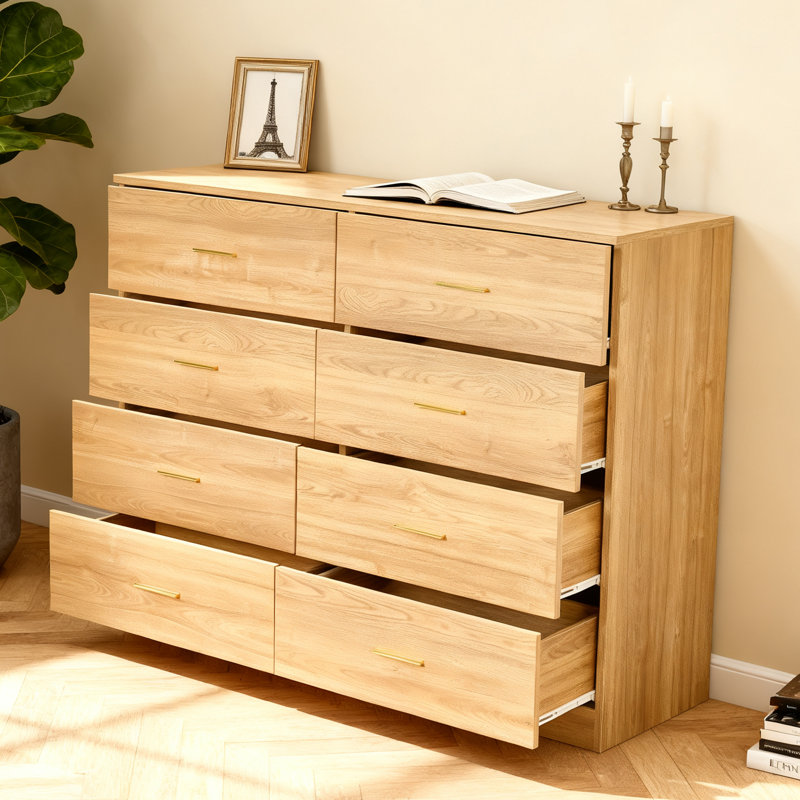 Commode d'appoint 8 tiroirs Olite, Brun