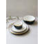 "The Luxury Collection" bleu et blanc avec bordure dorée - petite assiette 8 "