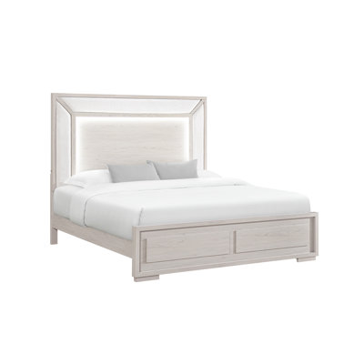 Clars Beige King Bed With Led