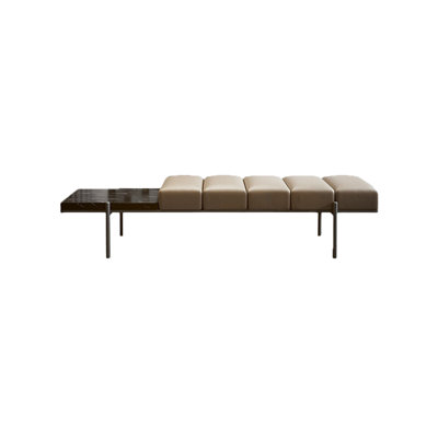 Marshilah Genuine Leather Upholstered Bench