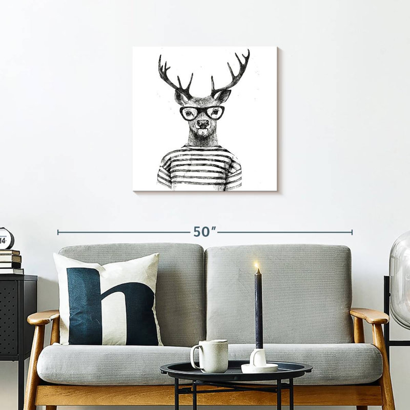 Crowle Hipster Deer, H 24 po x l 24 po