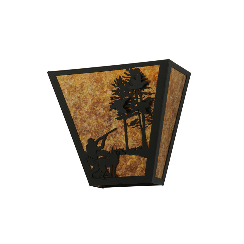 Rustic Lodge Flush Mounted Sconce, Black