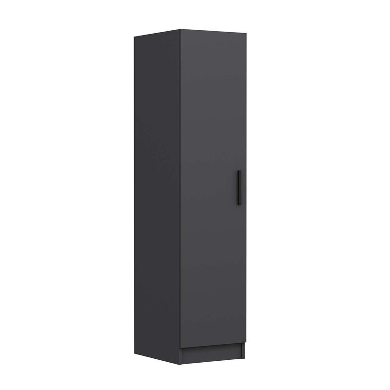 Elina Manufactured Wood Wardrobe, 190cm H x 45cm W x 52cm D, Black