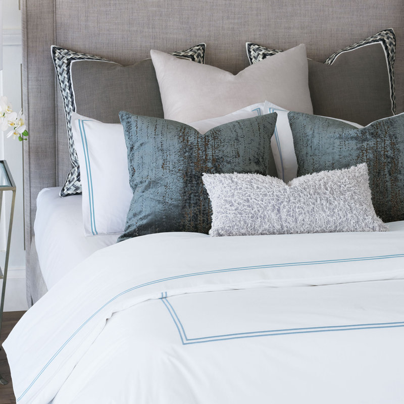 Enzo 100% Cotton Percale Flat Sheet, Ocean, King Flat Sheet