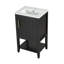 Meuble-lavabo compact de 20 po avec lavabo noir à fermeture douce pour petits espaces-39565903