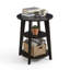 Table d'appoint ronde à 3 niveaux - Table de bout haute de 23,6 po avec tablettes de rangement - Table de chevet moderne imperméable pour petits espaces de salon -1179173570