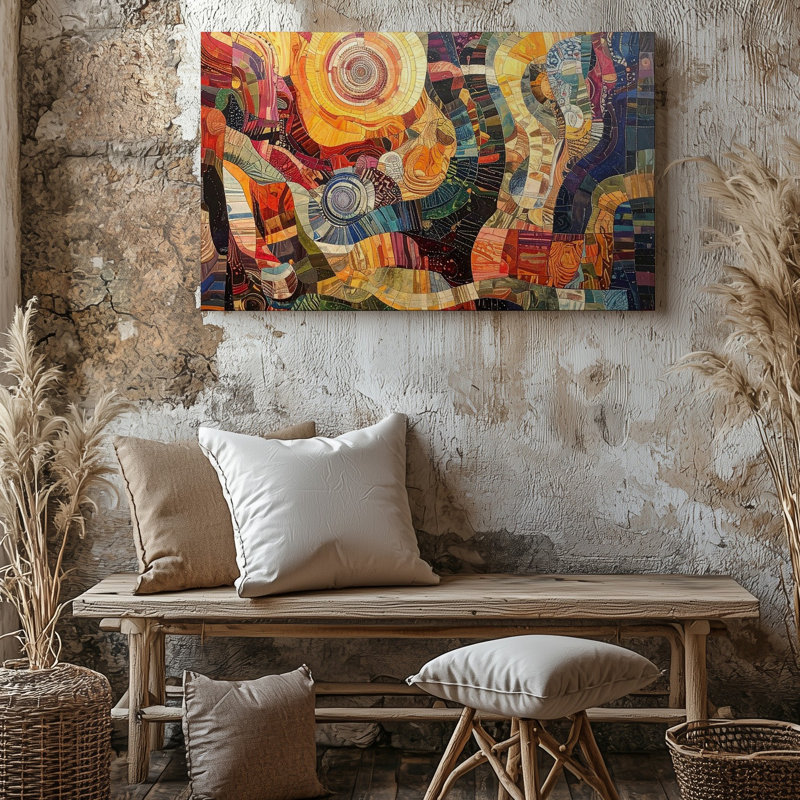 Toile, art mural, tapisserie abstraite, H 20 po x l 30 po