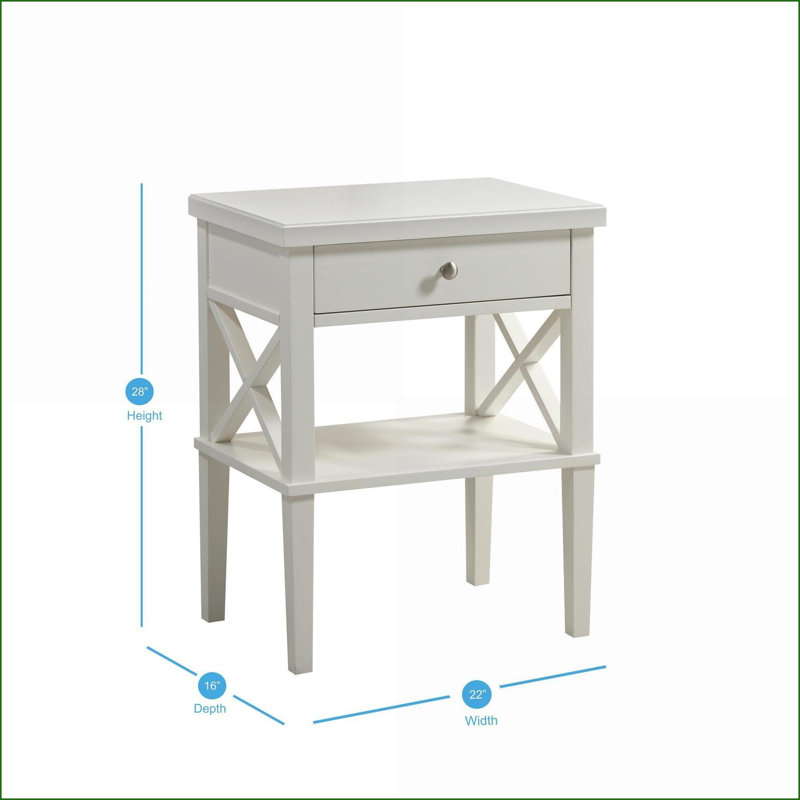 Table de chevet avec tiroir et tablette Madison