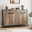 55" Modern Farmhouse Sideboard Buffet Cabinet with 2 Drawers & 4 Doors, Large Kitchen Storage Coffee Bar Table with Adjustable Shelves for Dining Room