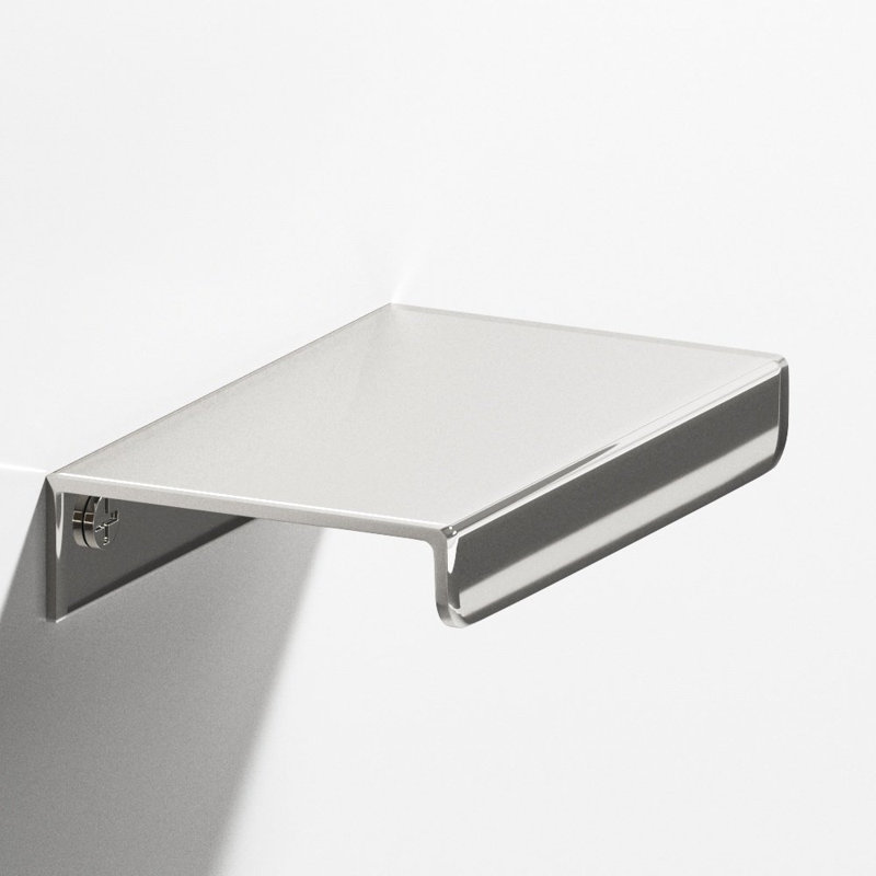 Poignée de bord avec rebord droit, Nickel poli, 6"