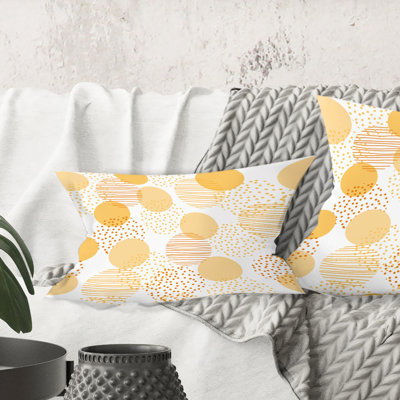 Coussin décoratif circulaire imprimé abstrait rétro géométrique de style Mid-Century