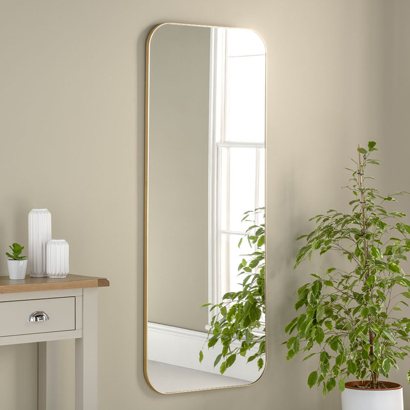 Full Length Scandi Curved Mirror, Gold Leaf